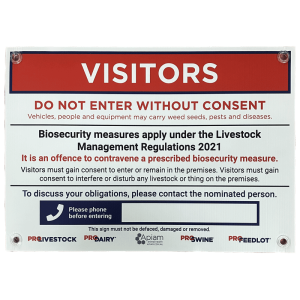 Apiam Victoria Biosecurity Sign