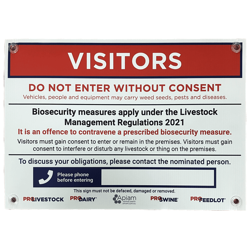 Apiam Victoria Biosecurity Sign