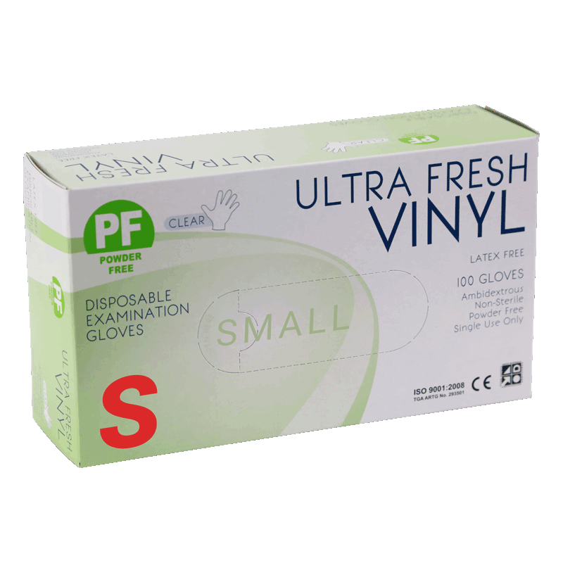Gloves - Ultra Fresh - Vinyl Powder Free SML [100 Pack]