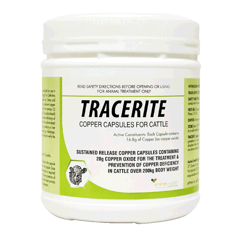 Tracerite Copper Capsules for Cattle, 20 gm [50 Pack]