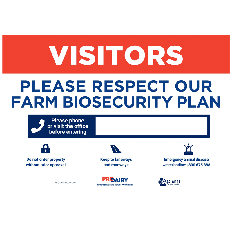 ProDairy Corflute A2 - Biosecurity Sign [Each]
