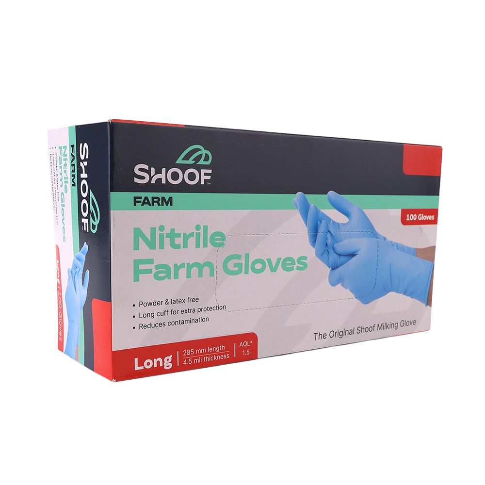 Gloves - Shoof - Long Milking Nitrile MED [100 Pack]
