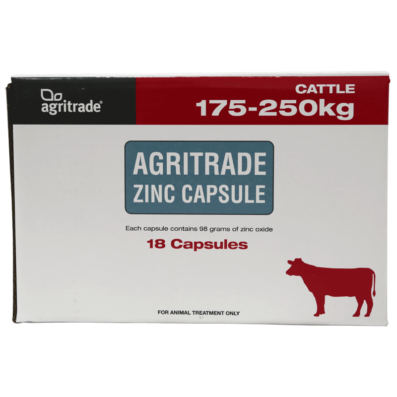 Agritrade Zinc Capsule, Cattle 175-250kg [18 Pack]