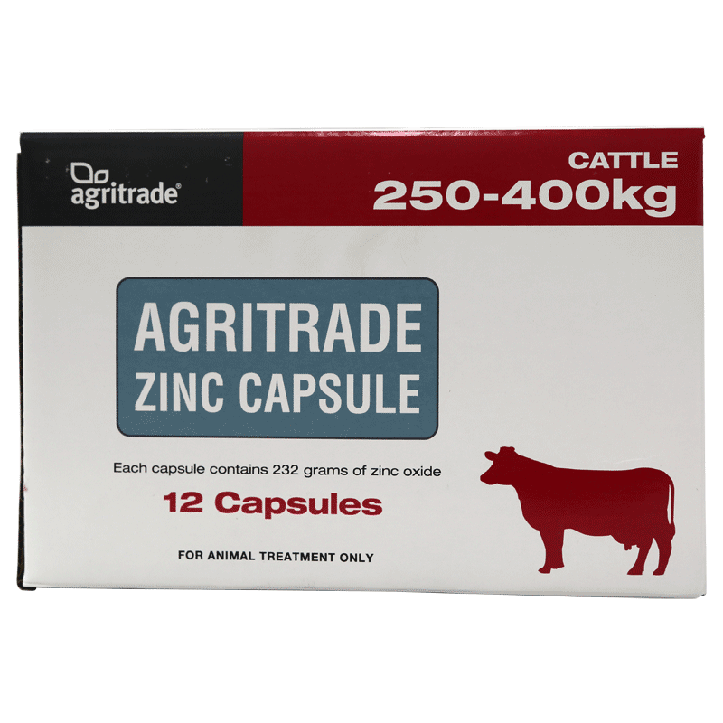 Agritrade Zinc Capsule, Cattle 250-400kg [12 Pack]